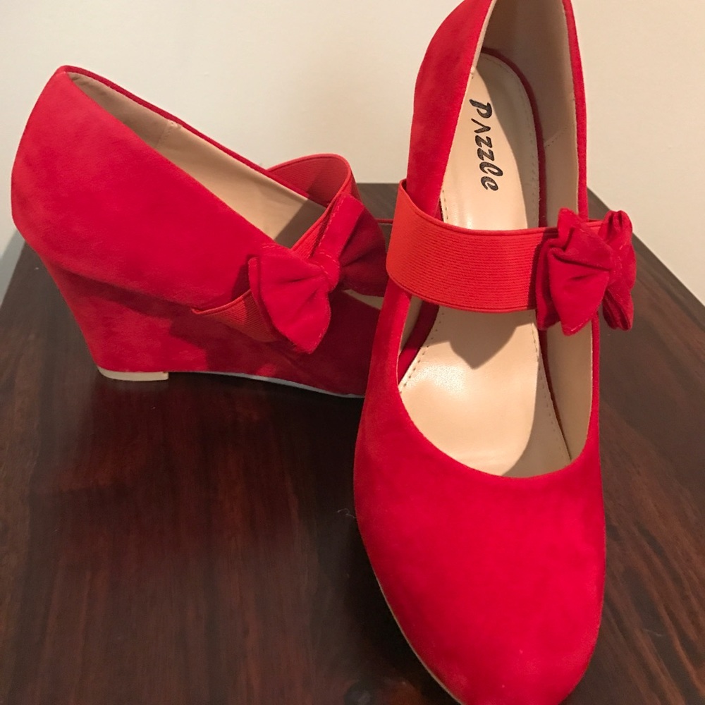Red Wedge Heels